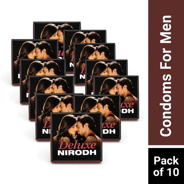 Deluxe Nirodh 50pc Condoms For Men, Pack of 10