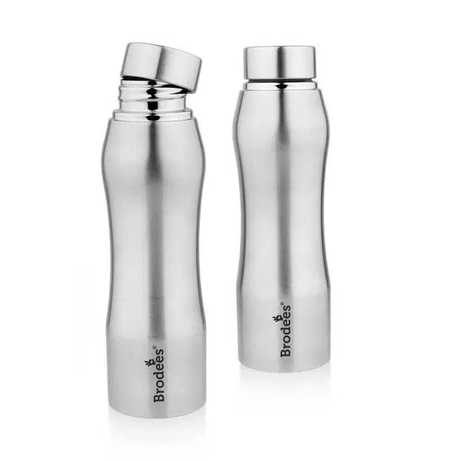 Brodees Meghapushp Stainless Steel Water Bottle, Set Of 2 Pcs, 1000 ml Of Each, A-11