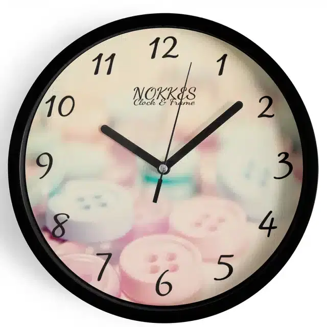 Plastic Printed Wall Clock, Multicolor, 7 Inches