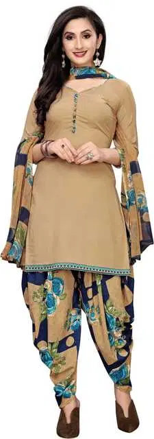 Yashika Unstitched Crepe Salwar Suit Material (Rama) (Y-245)