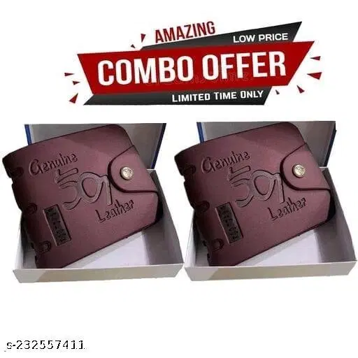 Faux Leather Wallet for Men (Multicolor)