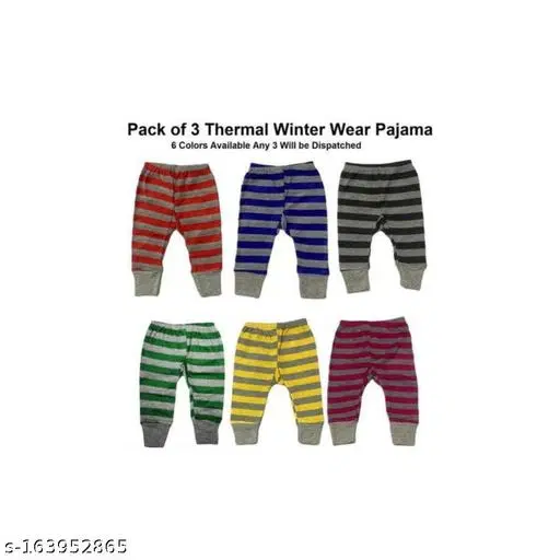 Woolen Thermal Bottomwear for Kids, Pack of 6 (Multicolor, 0-6 Months)