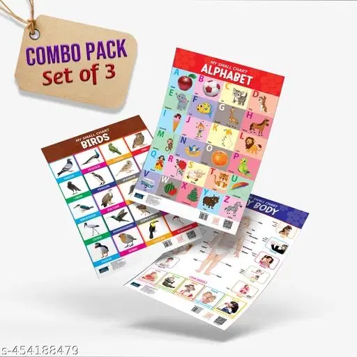 Bookford Publications My small chart Alphabet, Birds & My Body, Set of 3