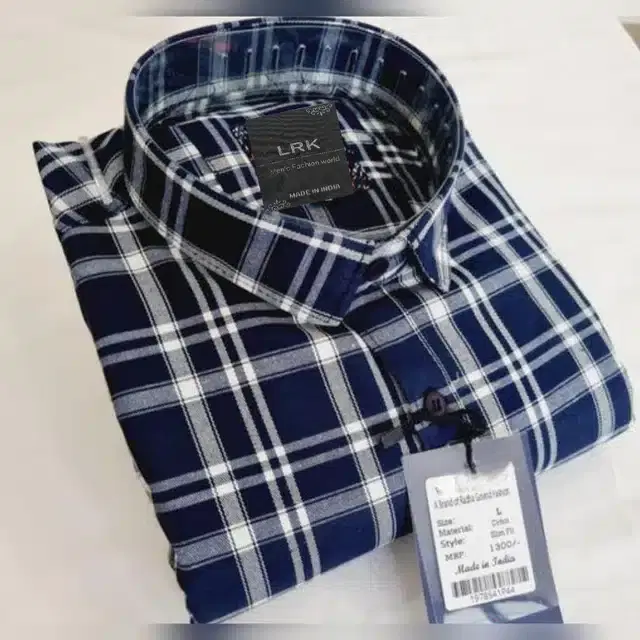 Full Sleeves Shirt for Men (Blue, M)