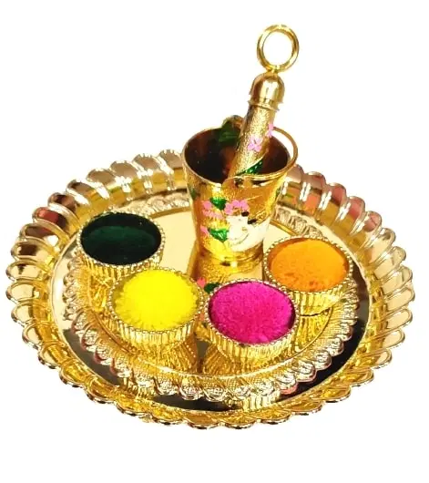 Radha Krishna Printed Bucket Pickari – For Laddu Gopal Ji Holi Celebration