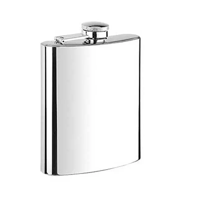 MN Enterprises Stainless Steel Hip Flask 8 Oz For Men Liquor Flask Or Wine Whiskey Alcoholic Beverage Holder, Silver, MN_6