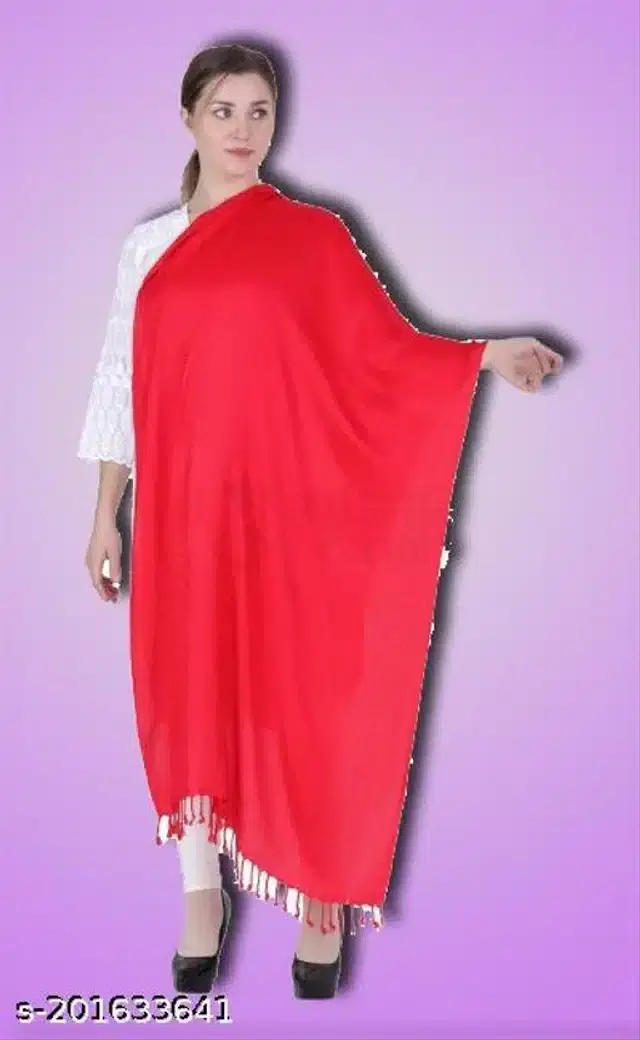 Satin Scarf for Women (Red, 1.8 m)