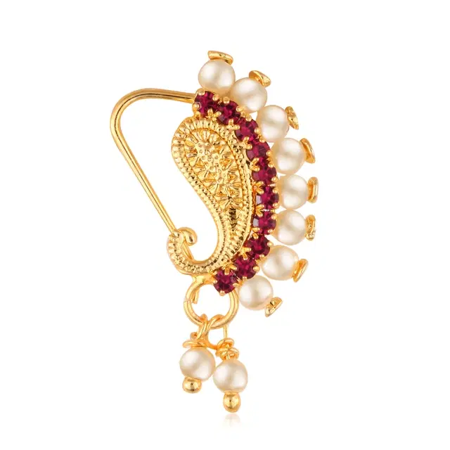 Designer Gold Plated Nosepin for Women (Gold)
