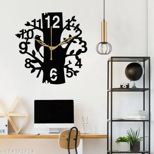 Wooden Wall Clock, Black