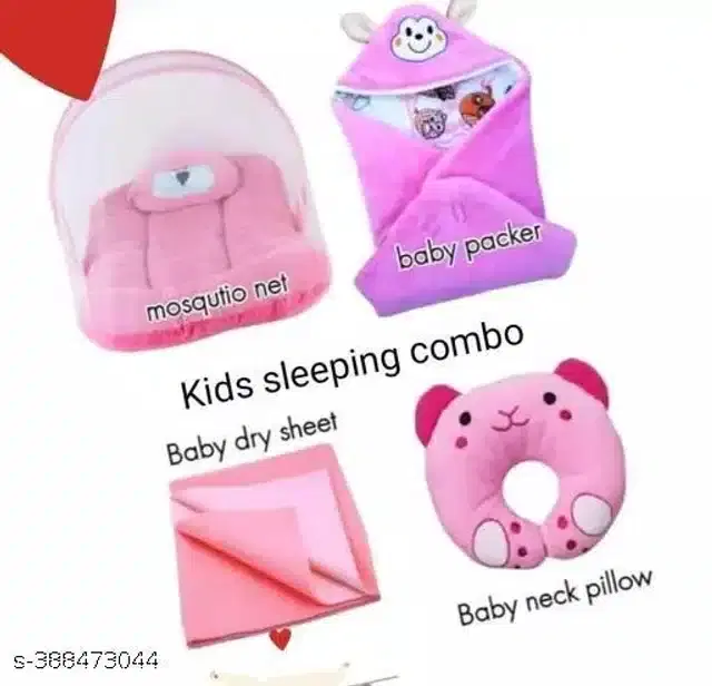 Combo of Baby Sleeping Set, Pink, Set of 4
