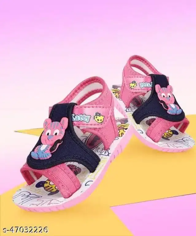 Velcro Sandals for Kids (Pink & Navy Blue, 18-21 Months)