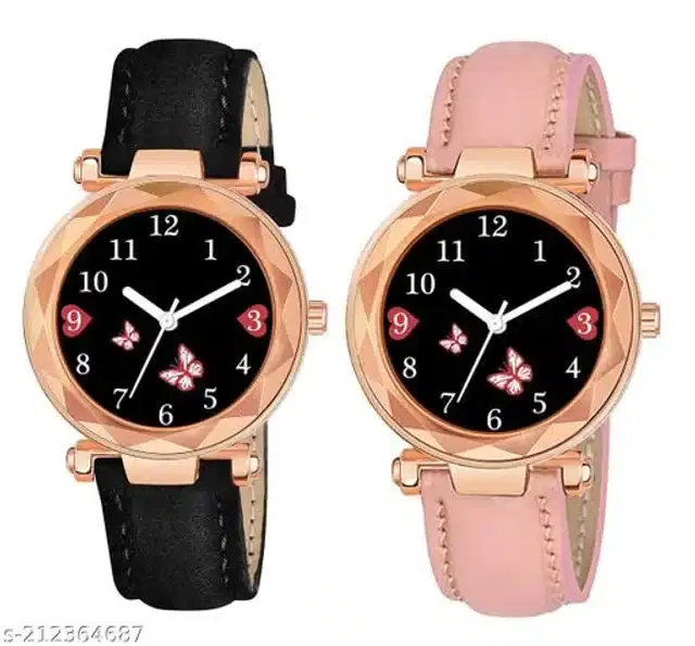 Analog Watch for Women, Pack of 2 (Multicolor)