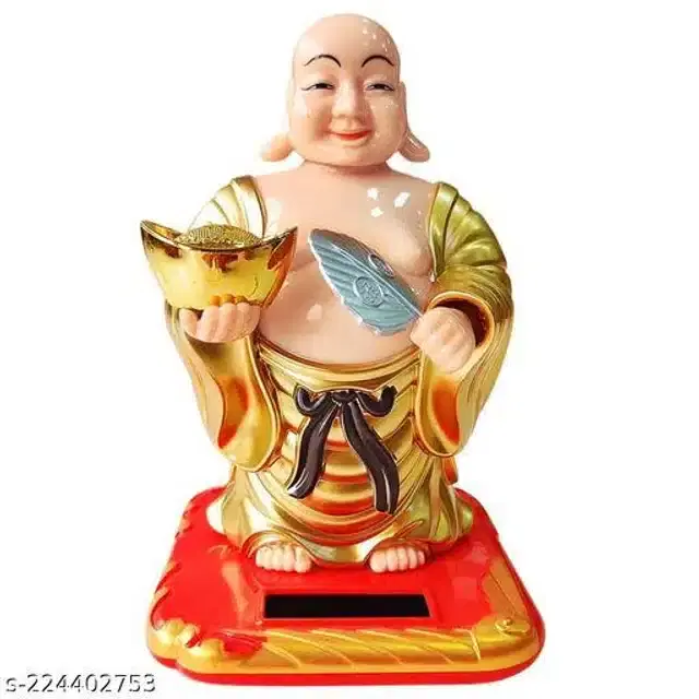 Laughing Buddha Car Dashboard Idol, Multicolor