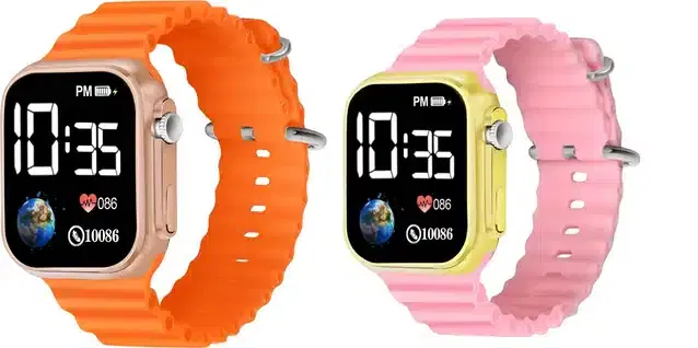Electronic LED Digital Watch for Kids, Pack of 2 (Multicolor)