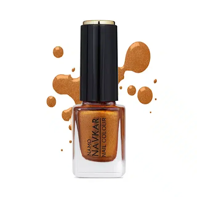 Namo Navkar Toxic Free Long Lasting Metallic Nail Polish, Gold, 10 ml