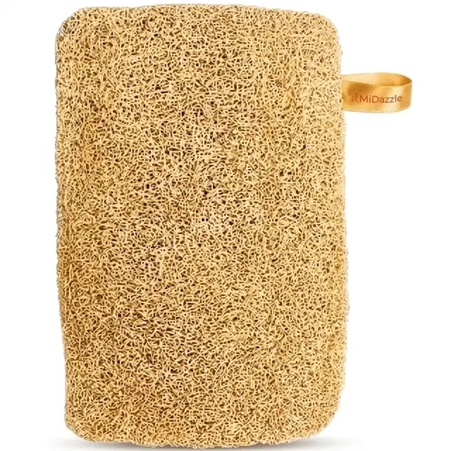 MiDazzle Organic Loofah Bath Scrubber, Square, Pack of 1