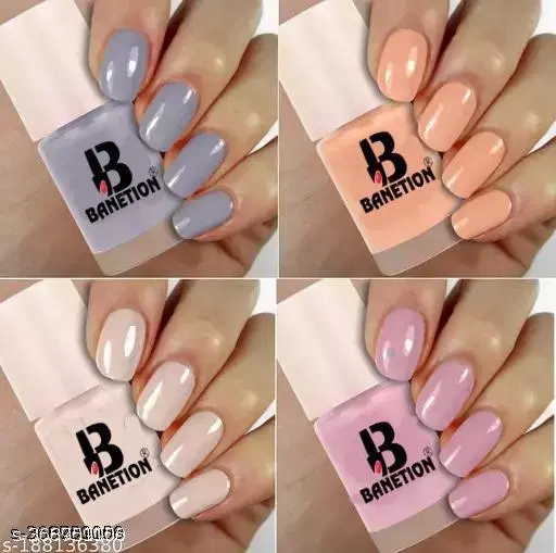 Banetion Matte Nail Polish, Multicolor, Pack of 4
