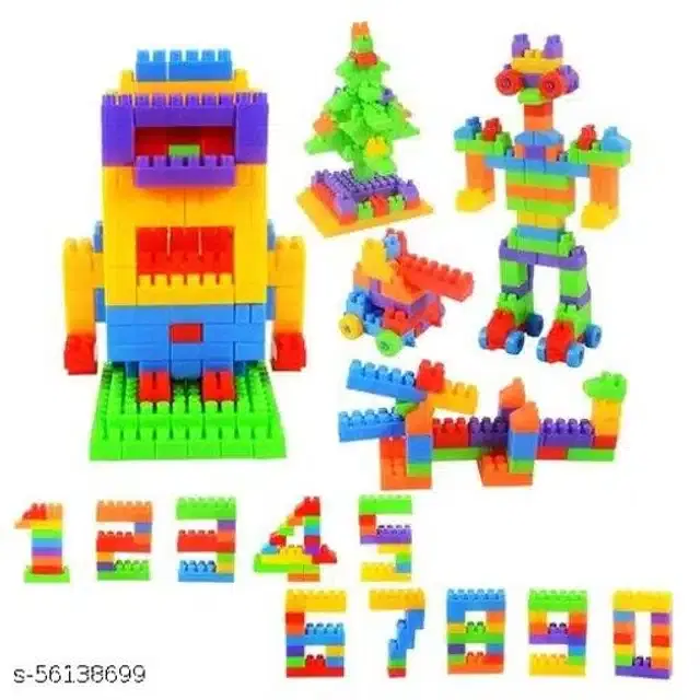 Plastic Kids Building Toys, Multicolor, Set of 1