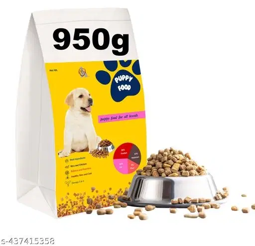 Puppy Dog Dry Food for good health with protien and fiber ,950gm, (Pack Of 1)