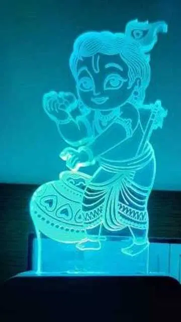 Unicept Lord Krishana Traditional Decorative 7 Color Changing Night Lamp, Multicolor, NE-9