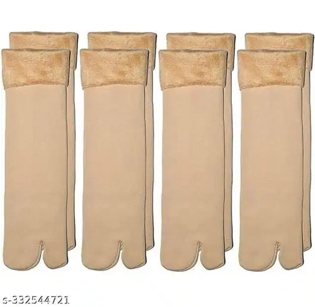 Velvet Socks for Women, Set of 4 (Beige)