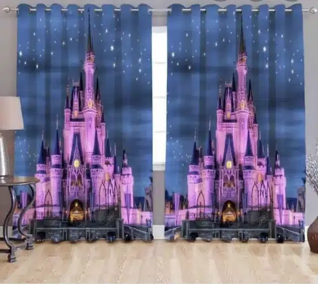 Digital Printed Window & Door Curtains, Multicolor, 7 feet