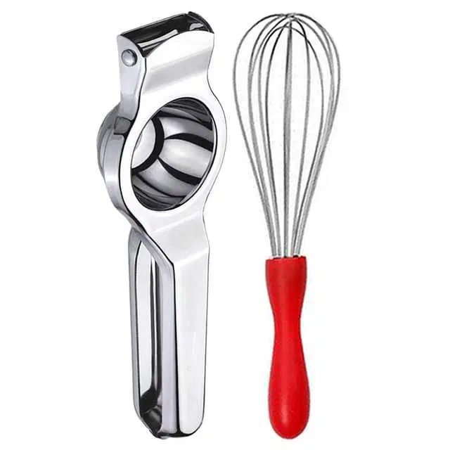 Oc9 Stainless Steel Lemon Squeezer & Egg Whisk Kitchen Tool Set, O-11