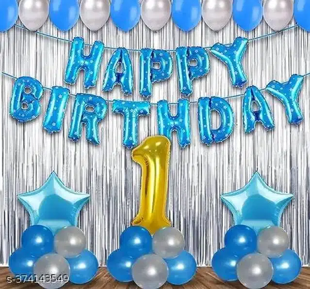 Birthday Party Decoration Kit, Multicolor, Set of 56