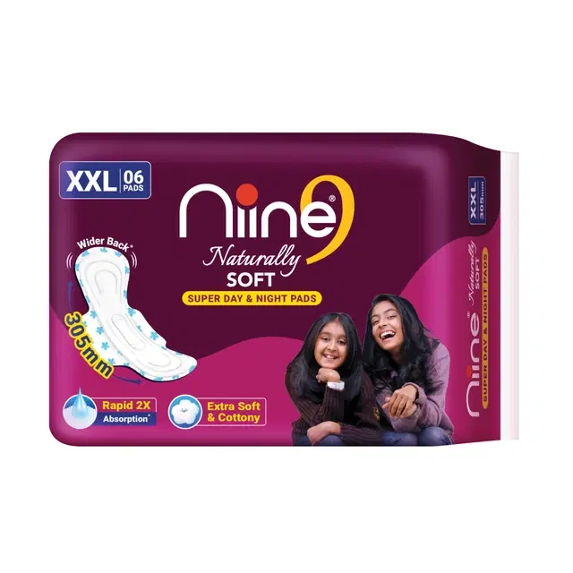 Niine Naturally Soft Super Day & Night Pads (XXL)  - 6 Pads