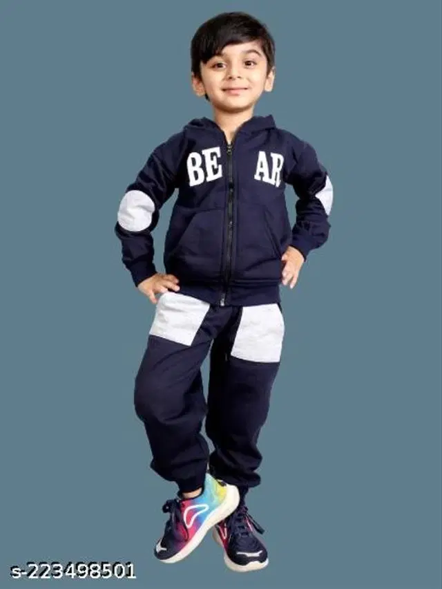 Woolen Solid Clothing Sets for Boys & Girls (Blue, 0-1 Years)