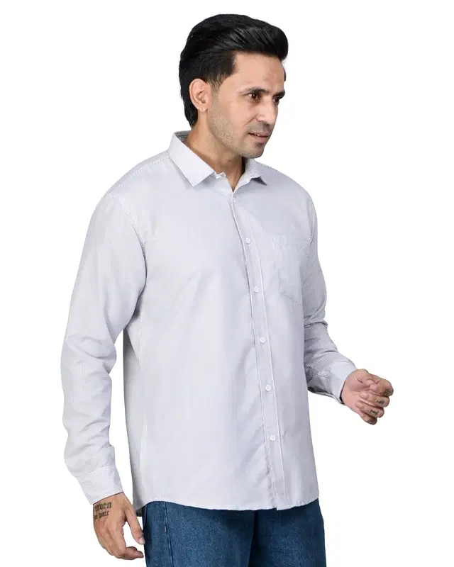 Poly Cotton Full Sleeves Solid Shirt for Men, Black (S)