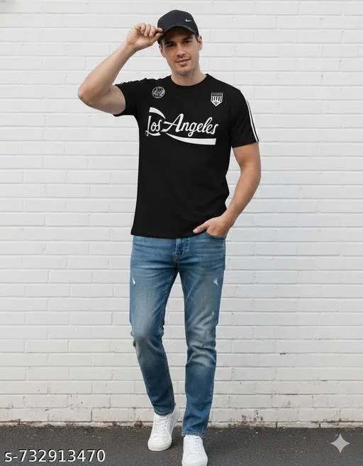 Poly Blend T-shirt for Men, Black (S)