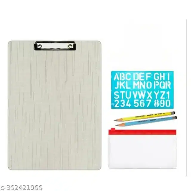 Cobmo of Exam Pad, Pencil Kit, 2 Pcs Pencil & Stencil, Multicolor, Set of 4