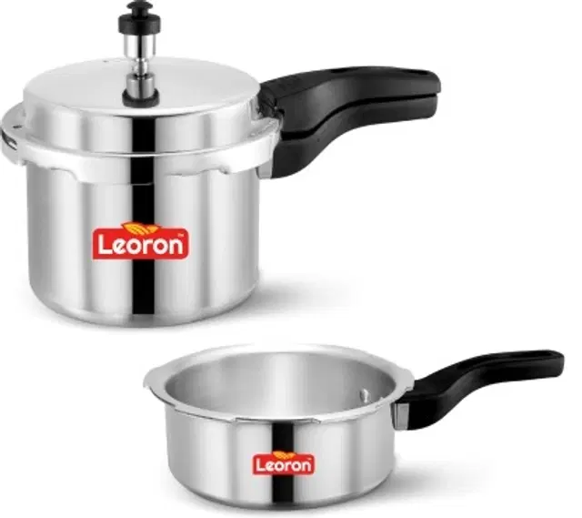 LEORON Aluminium Pressure Cooker, 2 Ltr & 3 Ltr, Pack of 2
