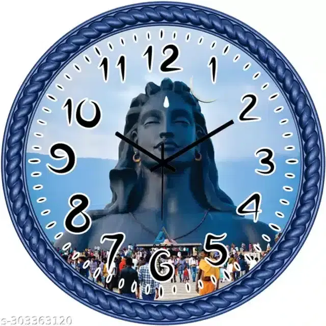 Plastic Analog Wall Clock, Blue