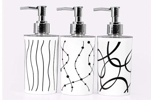 Plastic Long Lasting Liquid Soap Dispenser, White, 350 ml, Pack of 3