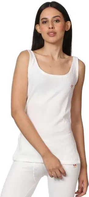 Quilted Premium Sleeveless Thermal Top for Women (White, 110 cm) (MS-015)