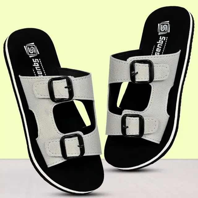 Flip Flops for Men (Grey & Black, 7)
