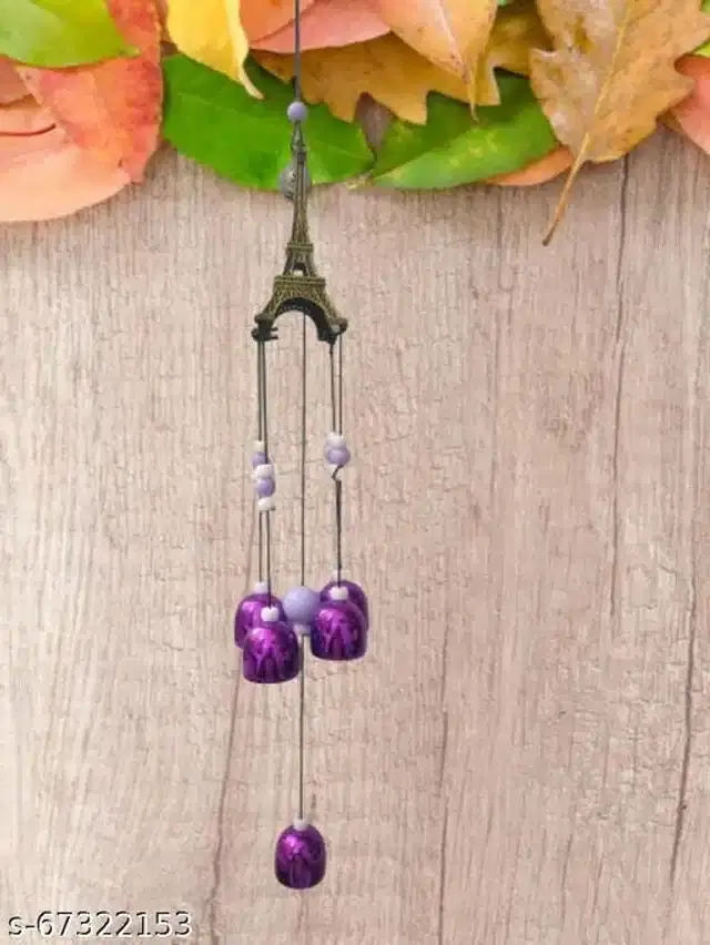Eiffel Wind Chimes Bell, Purple & Bronze