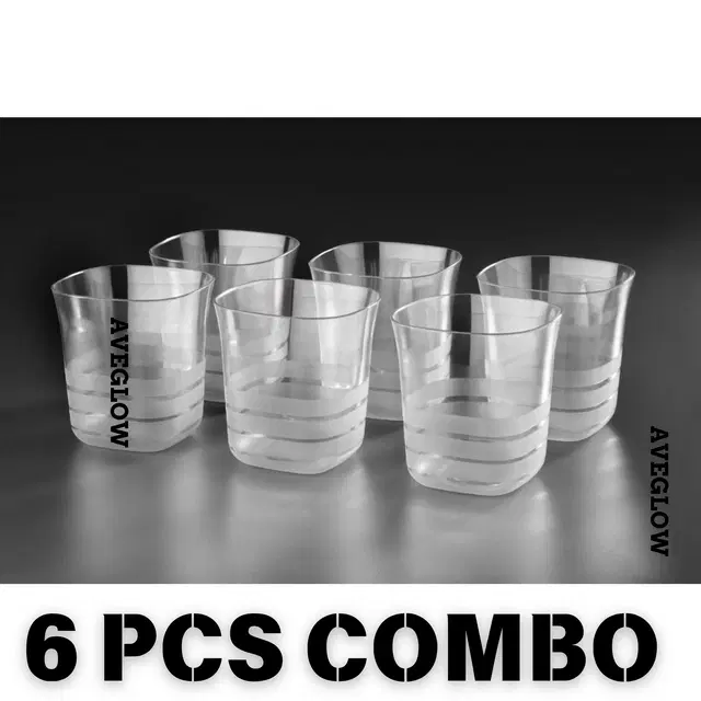 Plastic Water & Juice Glasses, White, 500 ml, Pack of 6