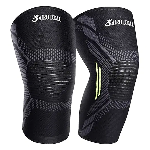 Knee Compression Sleeves for Support, Green (M)