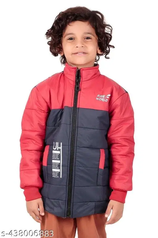 Nylon Jacket for Boys (Red & Navy Blue, 2-3 Years)
