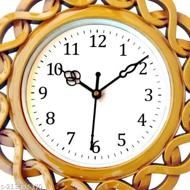 Analog Wall Clock, Yellow, 27x27 cm