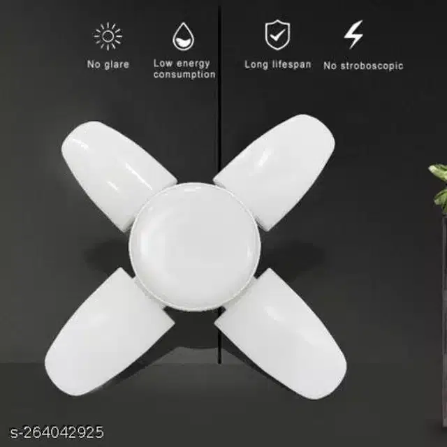 Foldable Mini Fan LED Light, White, 28 W