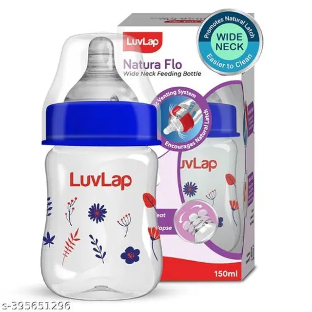 LuvLap Plastic Feeding Bottle for Baby, Multicolor, 125 ml