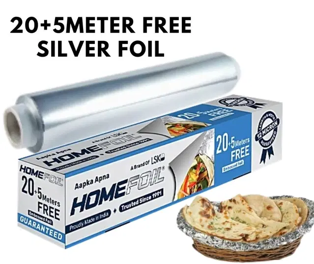 Aluminium Home Foil for Kitchen, Silver, 25 m