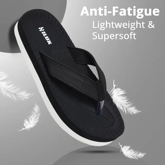 Solid Flip-flops for Women (Black, 4)