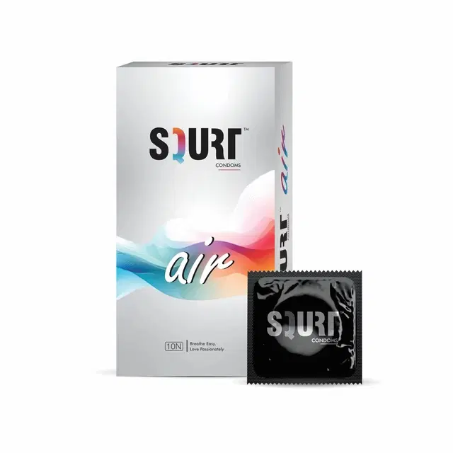 SQURT Air Ultrathin 10 Pcs Condoms for Men, Transparent, Set of 1