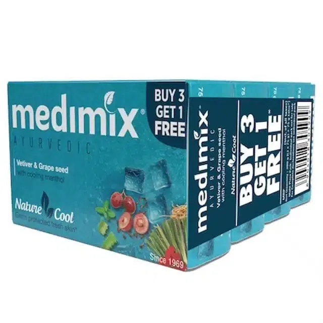 Medimix Cool Soap 4X75 g (Buy 3 Get 1 Free)