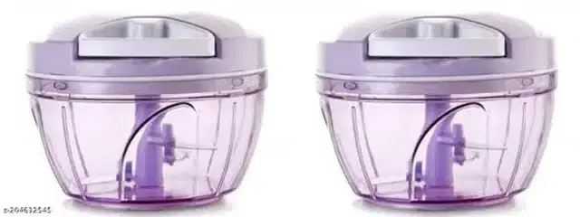 Plastic Vegetable Chopper, Purple, 450 ml, Pack of 2